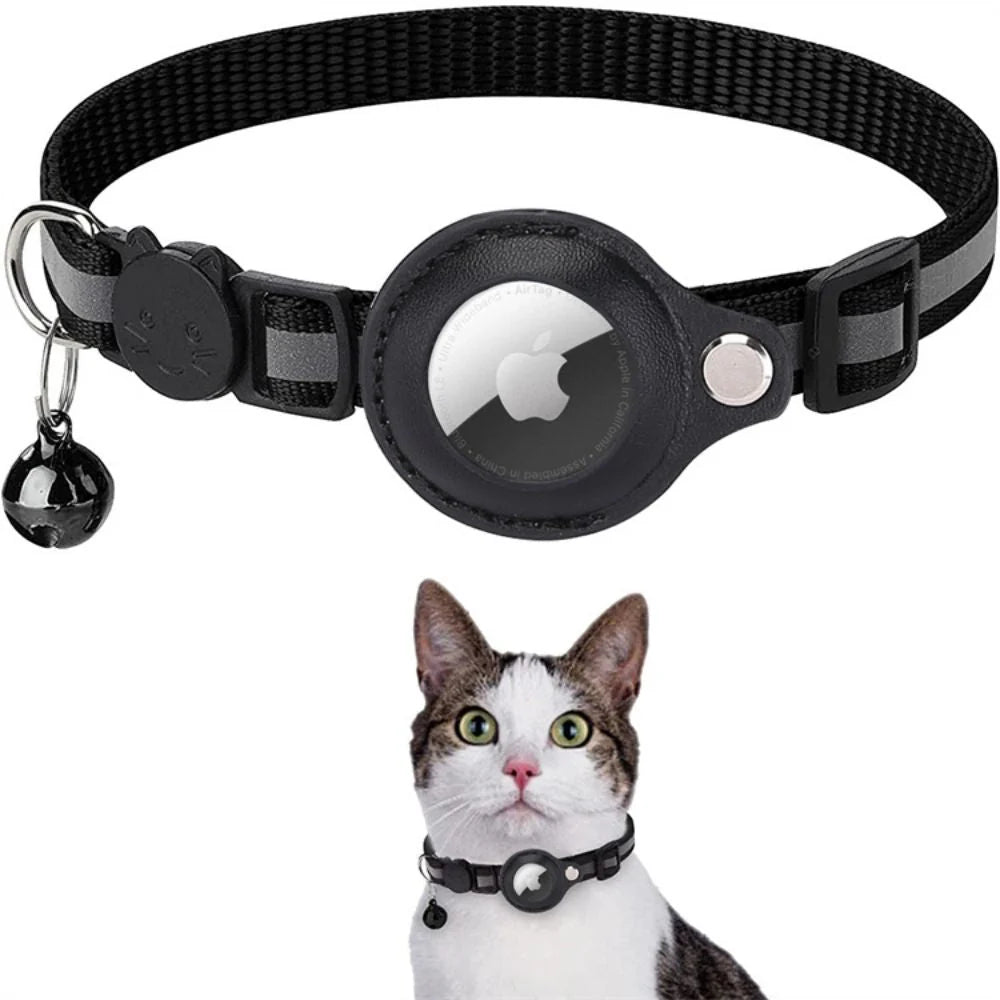 CAT GPS Tracking Collar with Quick-Release Fastener and Reflective Design for Improved Nighttime Visibility
