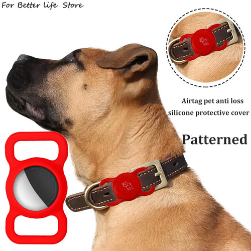 1Pcs Patterned Airtag Silicone Pet Collar anti Loss Cat Dog Locator Color Luminous Protection Apple Tracker Protective Sleeve